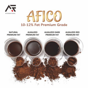 AFICO cocoa powder 10–12% fat premium grade for food and beverage manufacturing